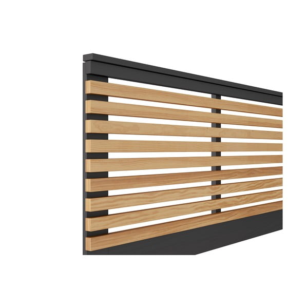 Črno/naravno vzglavje iz masivnega bora 163x100 cm Lavis – Marckeric-image-4