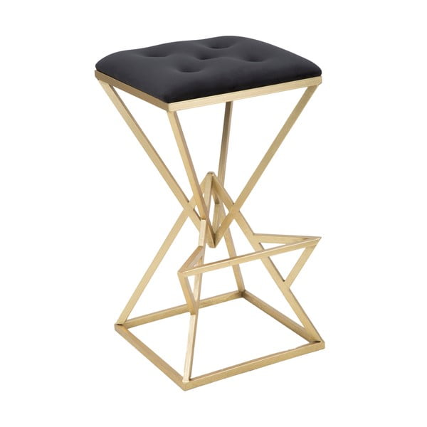 Črn/v zlati barvi oblazinjen barsko stol (višina sedeža 75 cm) Piramid – Mauro Ferretti-image-2