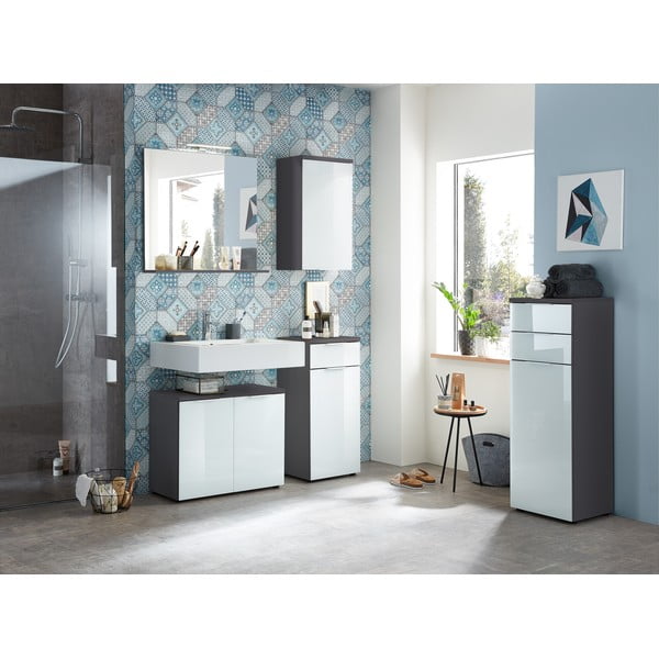 Stensko ogledalo z lučjo/s polico 76x75 cm – Germania-image-2