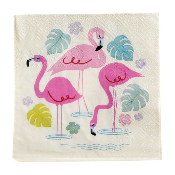 Komplet 20 papirnatih prtičkov Rex London Flamingo Bay