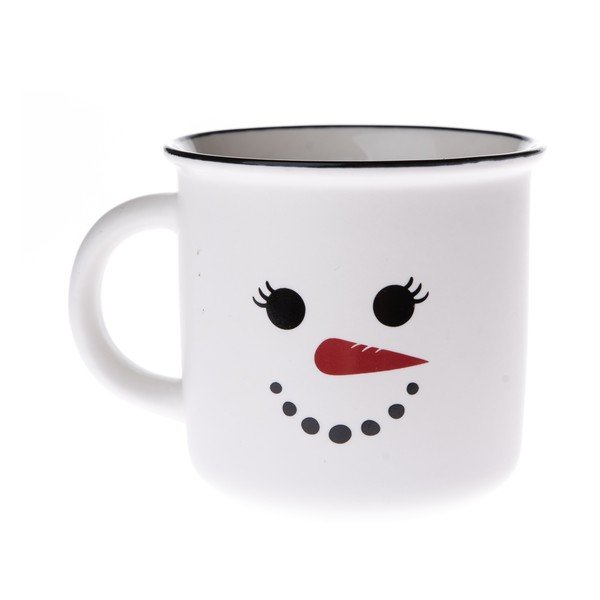 Bela porcelanasta skodelica z božičnim motivom 380 ml Snowman – Dakls