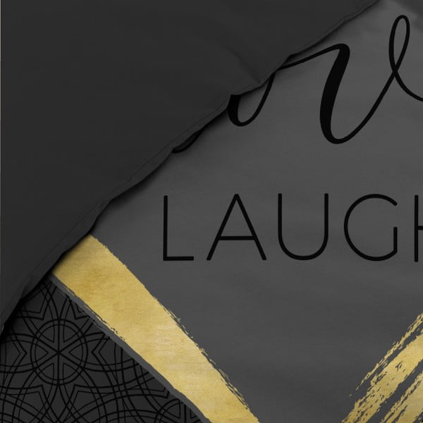 Črna bombažna posteljnina za zakonsko posteljo 200x200 cm Crazy Love – douceur d'intérieur-image-3