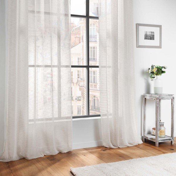 Slonokoščena prosojna zavesa iz tančice 140x240 cm Carlin – douceur d'intérieur-image-3