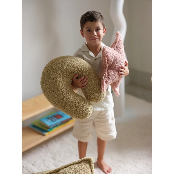 Zelena otroška blazina bouclé U – Wigiwama-image-1