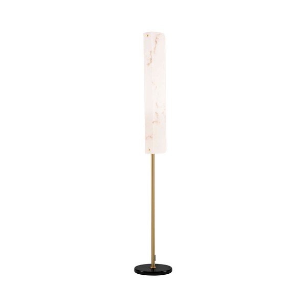 Kremno bela/medeninasta LED stoječa svetilka v marmornem dekorju (višina 160 cm) Aider – Nova Luce