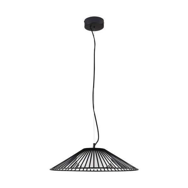 Mat črna kovinska LED viseča svetilka s steklenim senčilom ø 50 cm Brume – Nova Luce