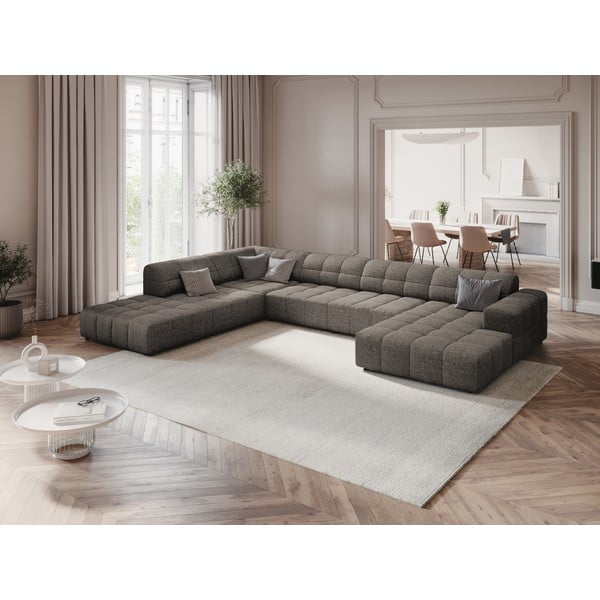 Temno siva kotna sedežna garnitura (levi kot/v obliki črke "U") Chicago – Cosmopolitan Design-image-1