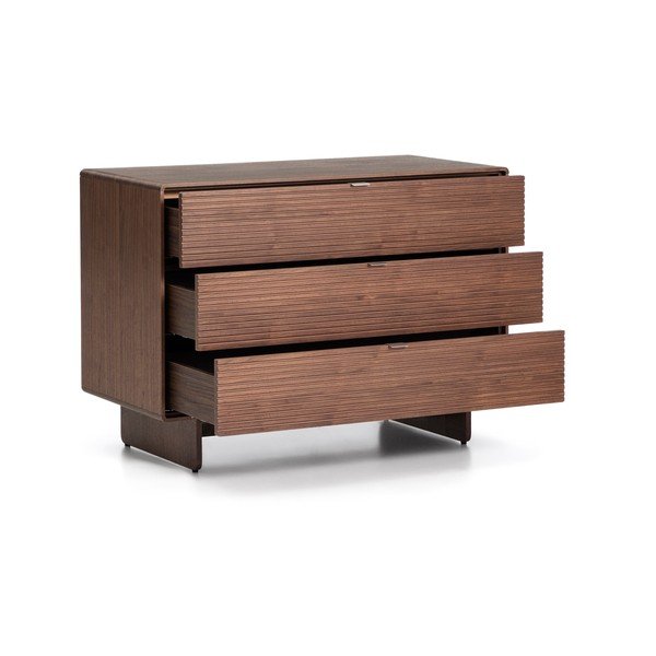 Komoda v orehovem dekorju v temni naravni barvi 101x75x50 cm Norlen – Kave Home-image-4