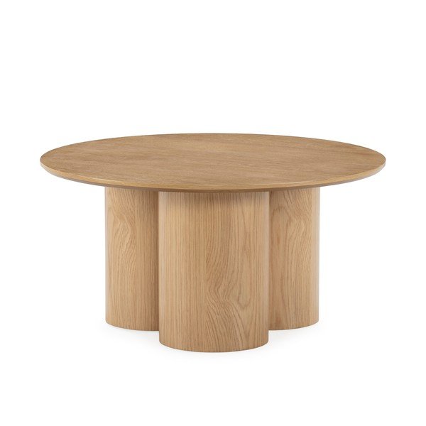 Okrogla klubska mizica v hrastovem dekorju v naravni barvi ø 80 cm Lua – MOME