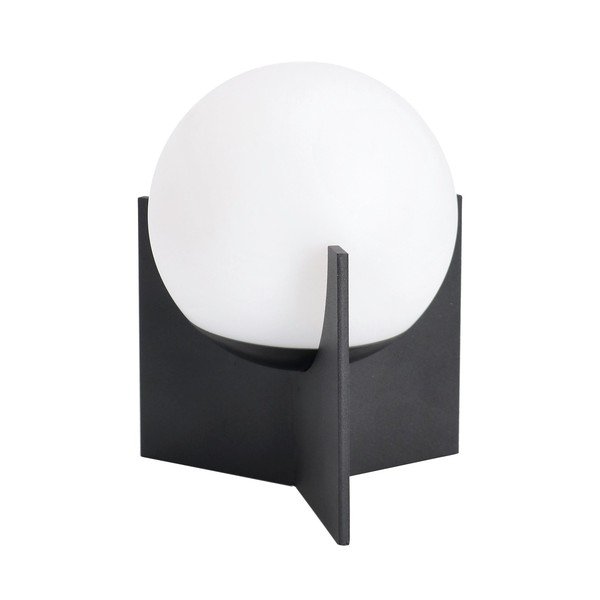 Črna kovinska LED zatemnitvena namizna svetilka s plastičnim senčilom (višina 16 cm) Cardamom – Bizzotto