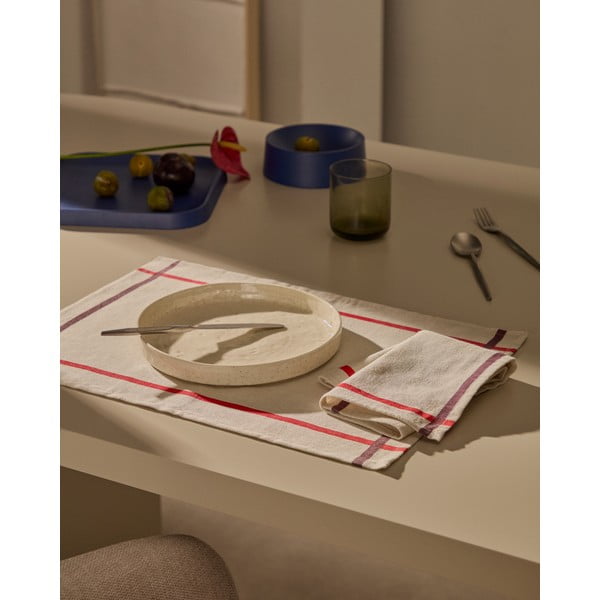 Pogrinjki v kompletu 2 ks iz mešanice lana 35x50 cm Delma – Kave Home-image-1