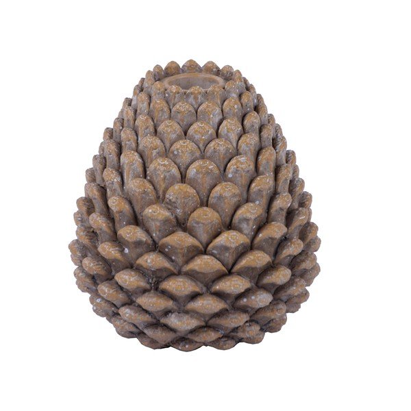 Rjav svečnik v obliki borovega stožca Ego Dekor, višina 12 cm-image-1
