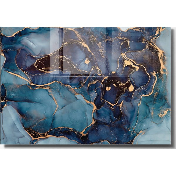 Steklena slika 100x70 cm Dark Marble – Wallity