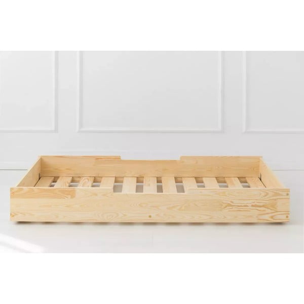 Otroška postelja z dodatnim ležiščem s prostorom za shranjevanje z letvenim dnom 90x190 cm v naravni barvi CPP – Adeko-image-1