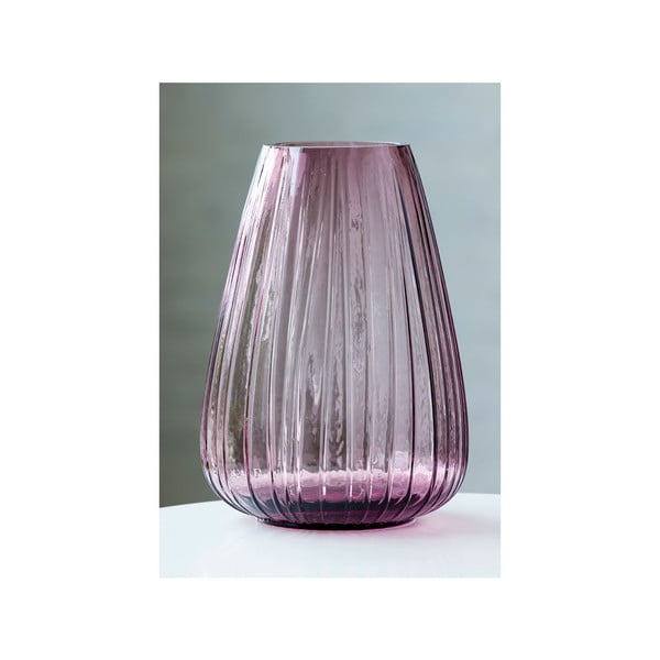 Roza steklena vaza Bitz Kusintha, višina 22 cm-image-1