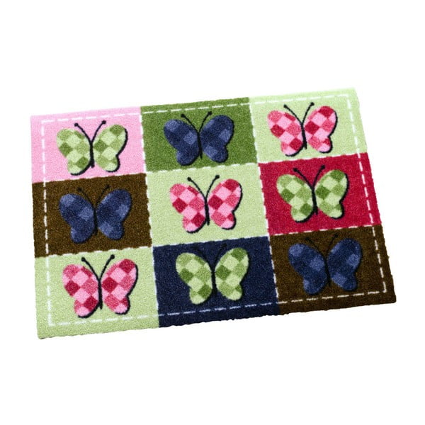 Zelena in roza preproga Zala Living Butterflies, 50x70 cm