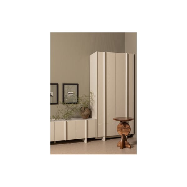 Kremno bela modularna omarica iz masivnega bora 101x210 cm Basu – WOOOD-image-4