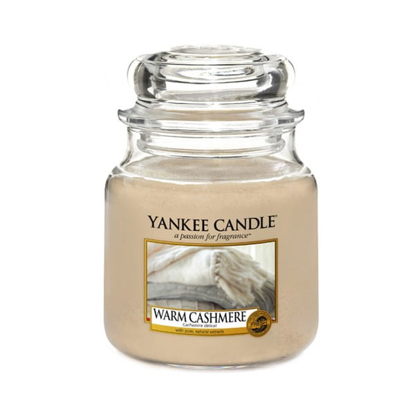 Dišeča sveča Yankee Candle Warm Cashmere, čas gorenja 65 - 90 ur