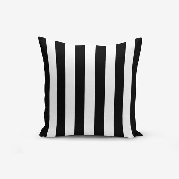 Prevleka za okrasno blazino Minimalist Cusion Covers Black White Striped, 45 x 45 cm