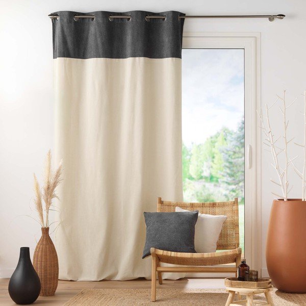 Antracitno sivo-bež zavesa 140x240 cm Tessa – douceur d'intérieur-image-2