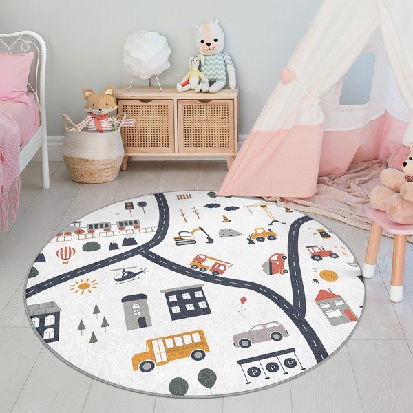 Pralna otroška igralna preproga ø120 cm World Around Me – Mila Home-image-4