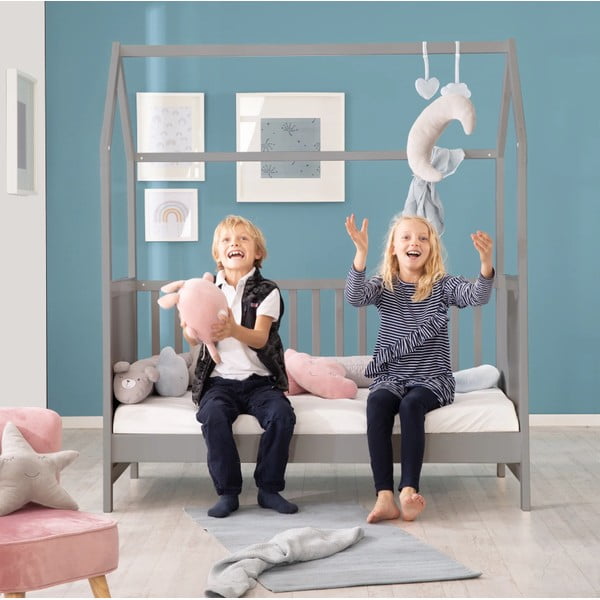 Siva otroška posteljica 70x140 cm – Roba-image-1