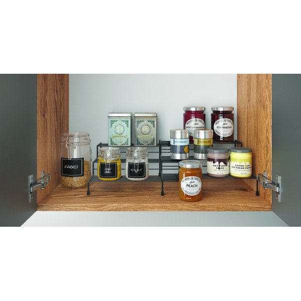 Črna nastavljiva kuhinjska polica Metaltex Lava-image-1