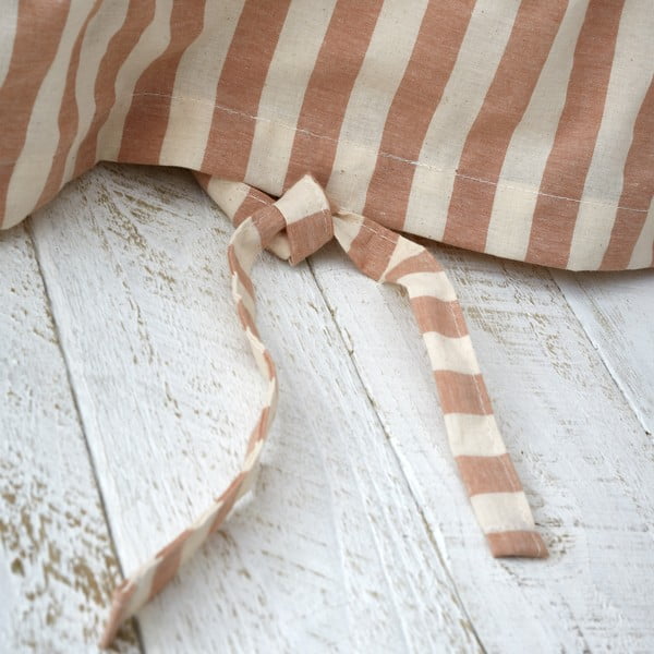 Posteljnina za zakonsko posteljo v barvi terakote 200x200 cm Zanzibar Stripe – Pineapple Elephant-image-3