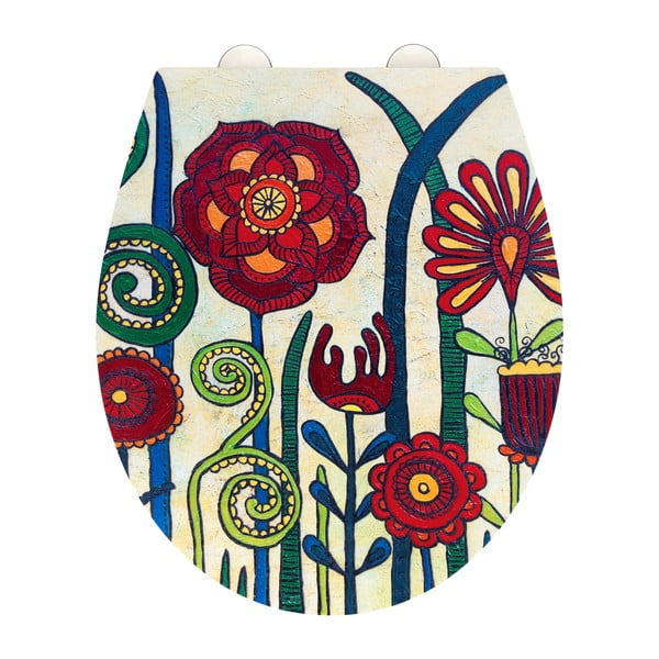 WC deska s počasnim zapiranjem 37 x 44,5 cm Rollin'Art Red Blossom – Wenko