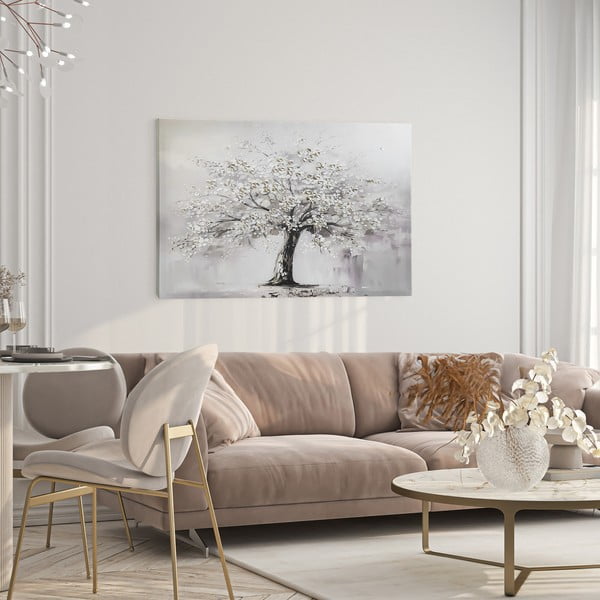 Slika z ročno naslikanimi elementi 70x100 cm White Tree – Styler-image-1
