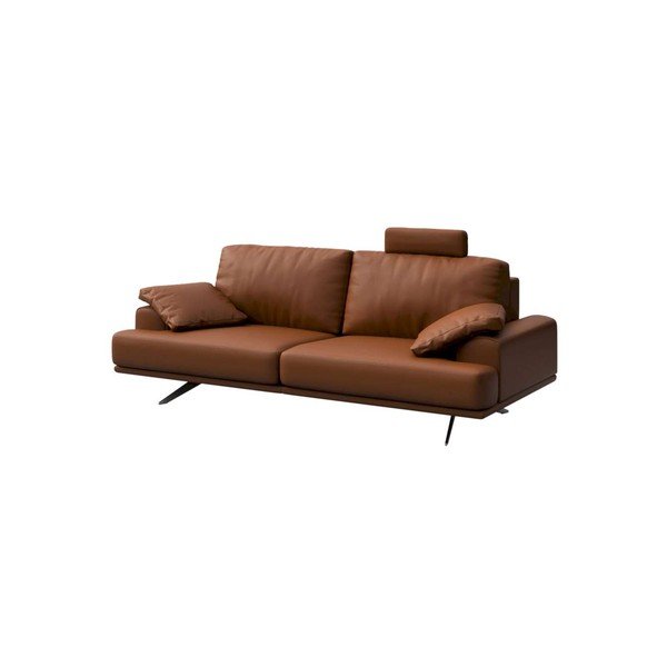 Usnjena sedežna garnitura v konjak rjavi barvi 220 cm Prado – MESONICA-image-2