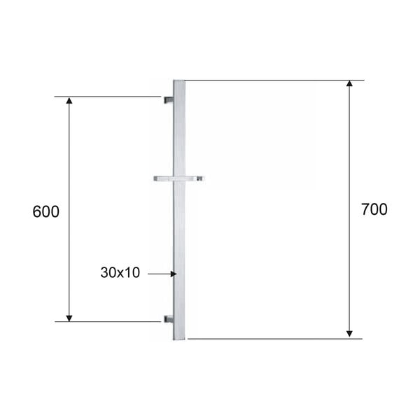 Medeninast stenski drog za tuš v zlati barvi z drsnim nosilcem 70 cm – Sapho-image-1