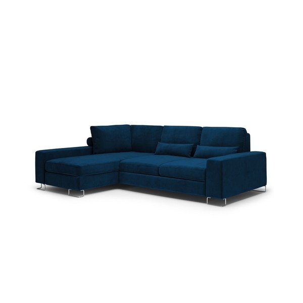 Kraljevo modra žametna raztegljiva sedežna garnitura Windsor & Co Sofas Diane, levi kot-image-3