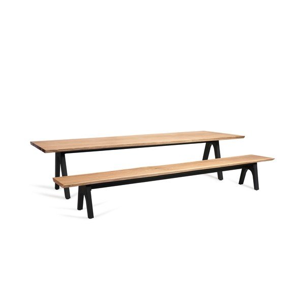 Črna/naravna vrtna klop Pure – Diphano-image-2