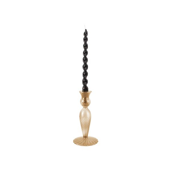 Svetlo rjav steklen svečnik PT LIVING Swirl, višina 17 cm-image-3