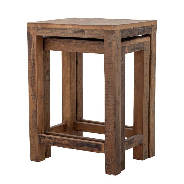 Stranske mizice v kompletu 2 ks iz recikliranega lesa 40x36 cm Galen – Bloomingville-image-2