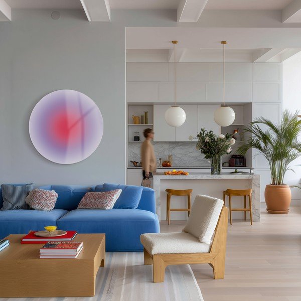 Tiskana steklena slika ø 70 cm Halo – Styler-image-1