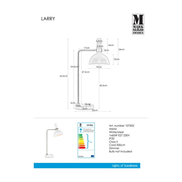 Bela namizna svetilka Markslöjd Larry-image-3