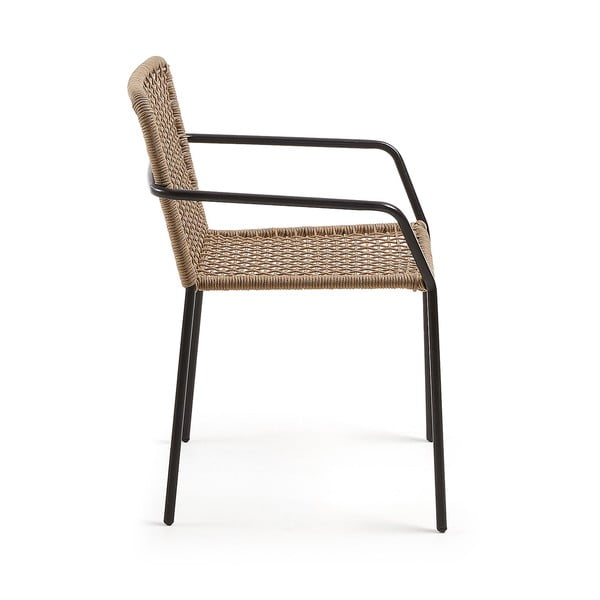 Bež vrtni fotelj z jekleno konstrukcijo Kave Home Boomer-image-2