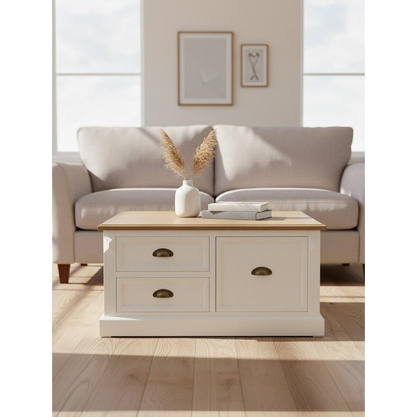 Bela klubska mizica v dekorju jelke 90x90 cm Hardwick – Premier Housewares-image-4