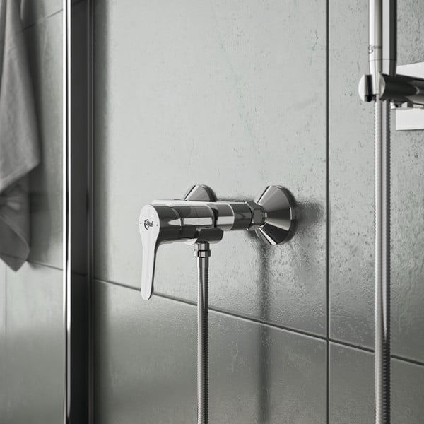 Stenska armatura za tuš v sijajno srebrni barvi Alpha – Ideal Standard-image-2