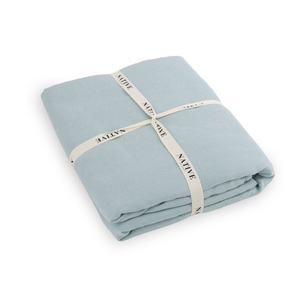 Svetlo modra lanena posteljnina za zakonsko posteljo 200x200 cm Aqua – Native Natural-image-3