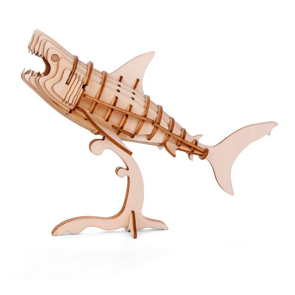 3D sestavljanka iz lesa balze Kikkerland Shark