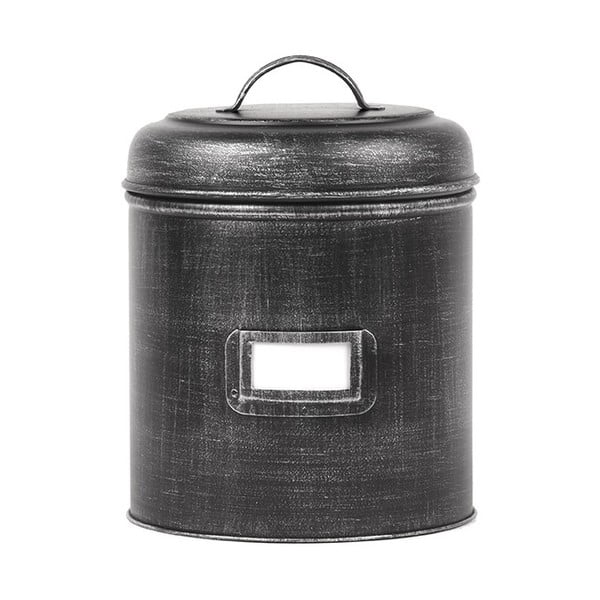 Črna kovinska škatla LABEL51, ⌀ 19,5 cm