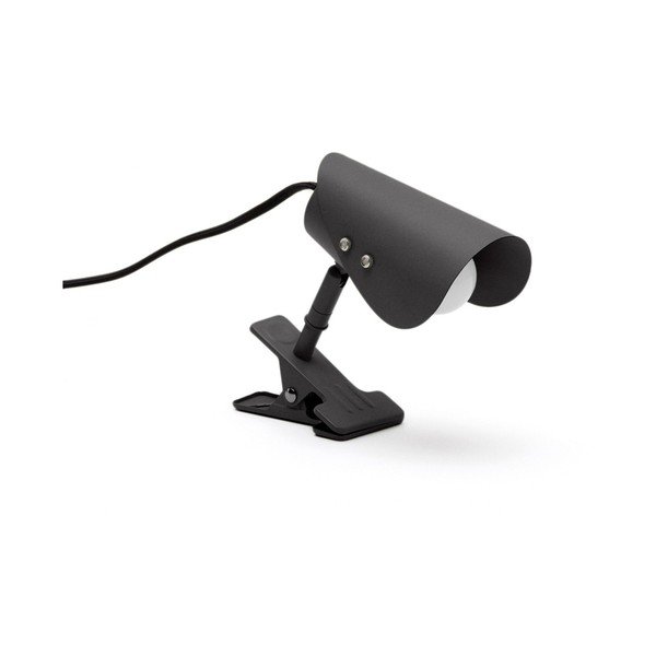 Črna kovinska namizna svetilka s sponko (višina 16 cm) Jula – Kave Home