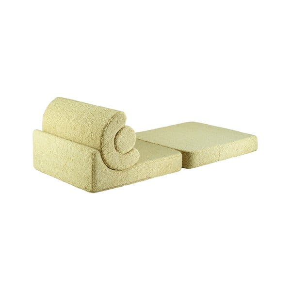 Zelen otroški fotelj iz tkanine bouclé Flipster – Wigiwama-image-1