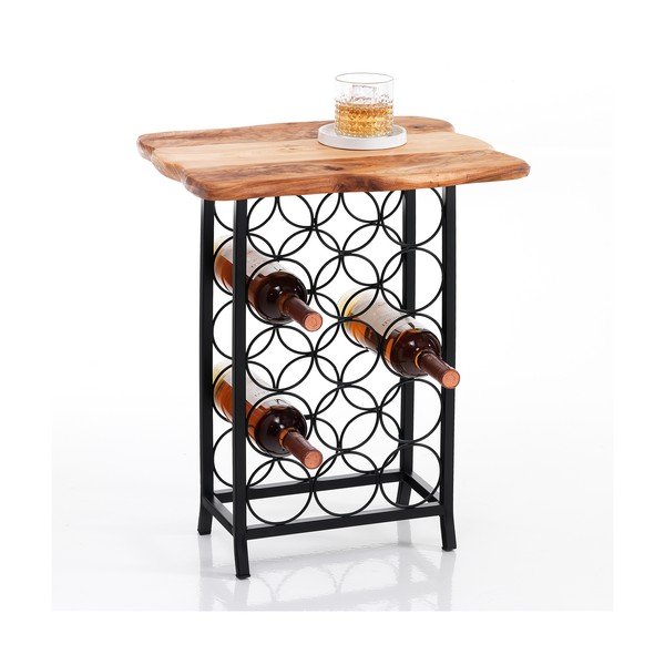 Kovinsko držalo za vino v črni in naravni barvi število steklenic 15 46x56x35,5 cm Ras – Tomasucci-image-1