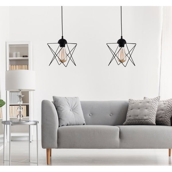 Črna viseča svetilka – Opviq lights-image-1