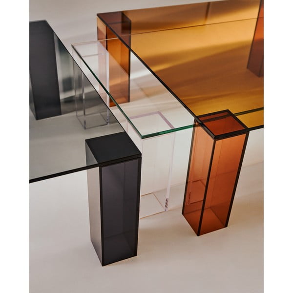 Temno siva steklena mizica 60x140 cm Adularia – Kave Home-image-2