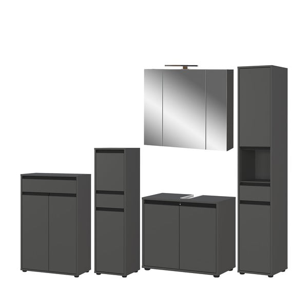 Antracitno siv komplet pohištva za kopalnico Lemont – Germania